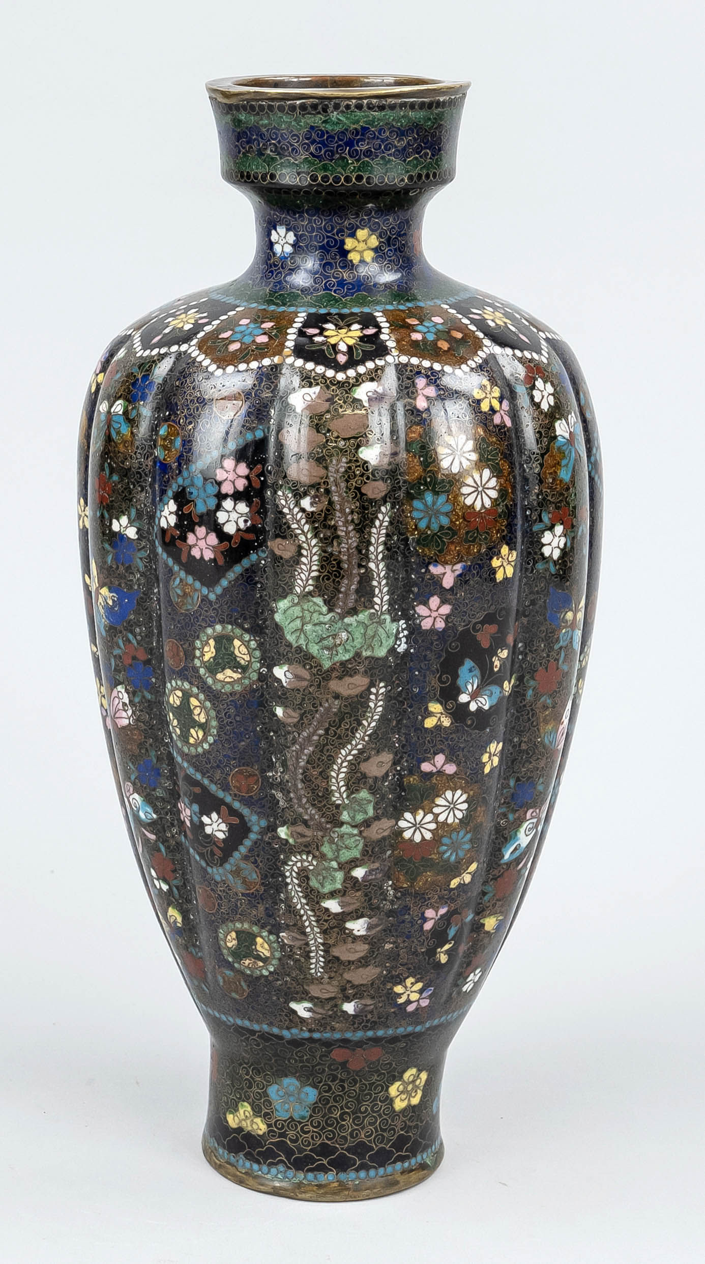Cloisonné-Vase mit Kürbis-Laib