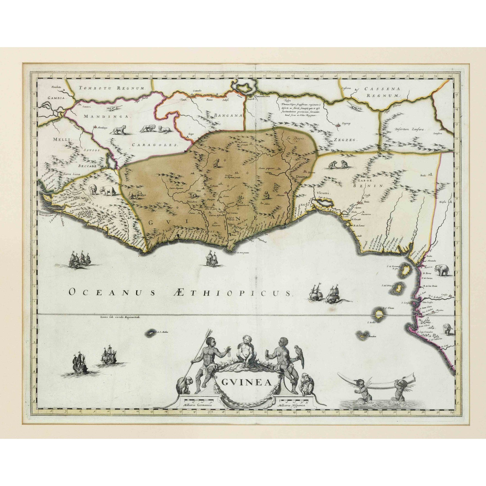 Historische Karte von Guinea, t