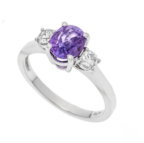 Sapphire brilliant ring WG 750