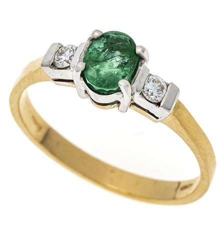 Smaragd-Brillant-Ring GG/WG 75