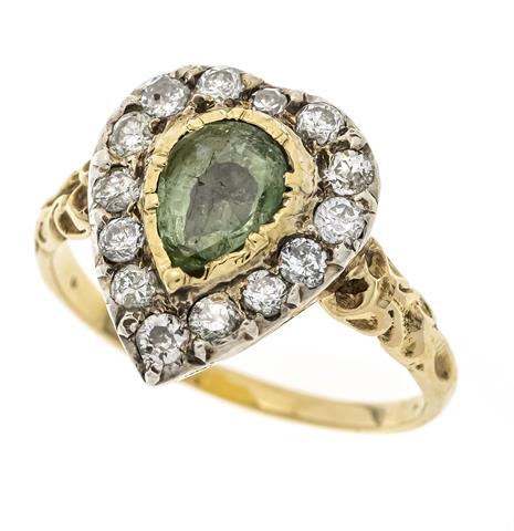 Smaragd-Brillant-Diamant-Ring