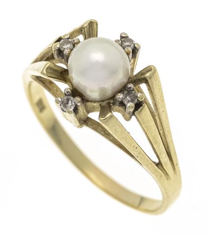 Perlen-Diamant-Ring GG 585/000 mit e
