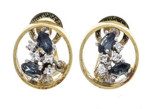 Sapphire-diamond ear clips GG 585/000
