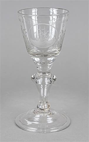 Goblet glass, c. 1800, round, domed s