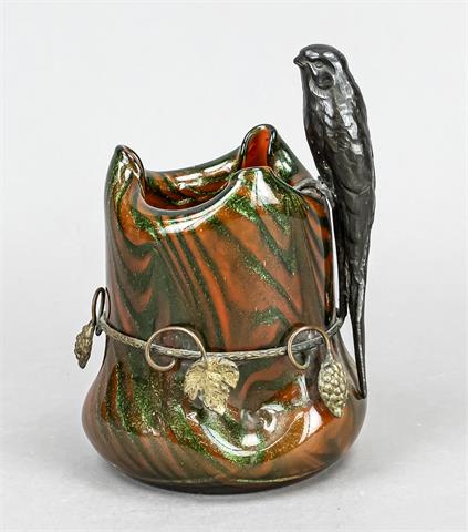 Vase with metal mounting, 20th centur