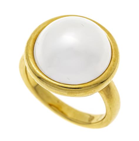 Mabé-Perlen-Ring GG 750/000 mit eine