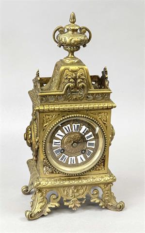 Brass table clock, 2nd half 19th cent