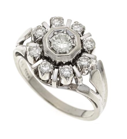 Diamond ring WG 750/000 with one bril