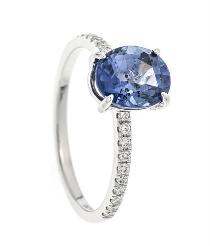 Sapphire-brilliant ring WG 750/000 wi