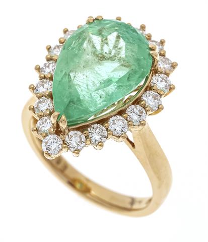 Emerald-brilliant ring RG 750/000 wit