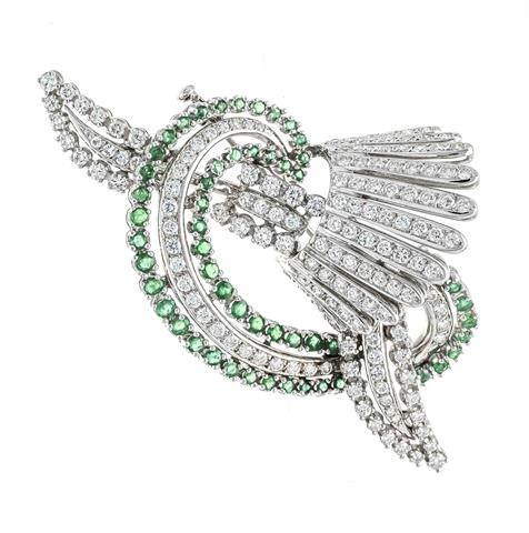 A high-carat emerald and brilliant-cu