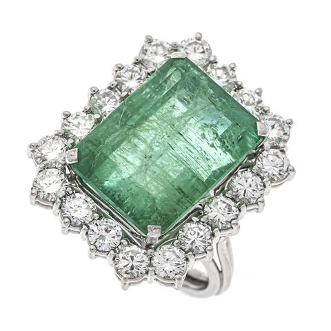 Emerald-brilliant ring WG 750/000 unm