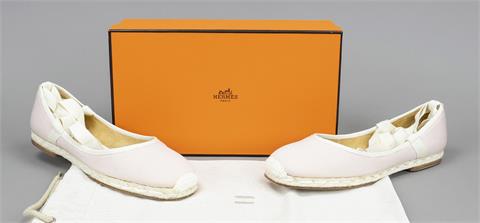 Hermes, lace-up ballerinas, powder-co