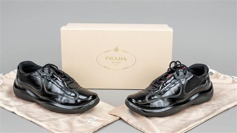 Prada, low-top sneaker, black patent