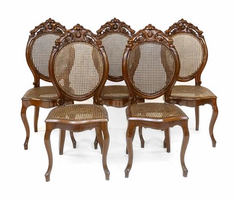 5 chairs, Louis-Phillipe c. 1860, mah