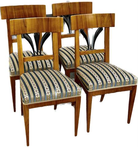 Set of 4 chairs in Biedermeier style