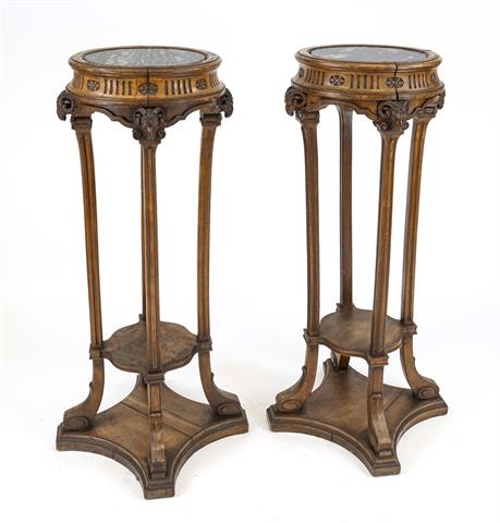 Pair of rare palm pedestals, c. 1880,