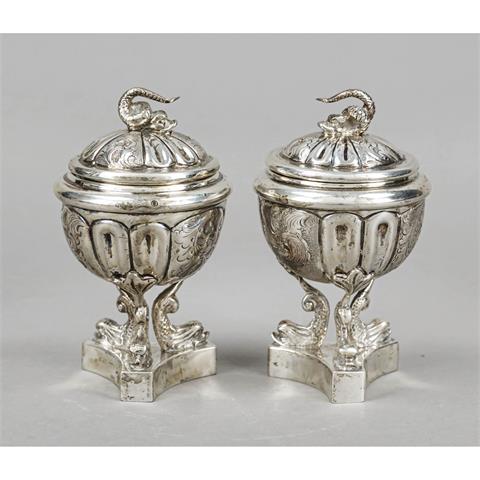Pair of lidded vessels, Italy (