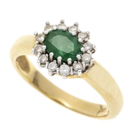 Smaragd-Brillant-Ring GG/WG 585