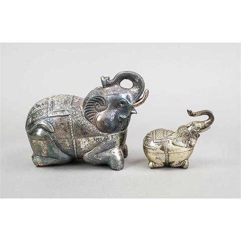 Two figural lidded boxes, 20th