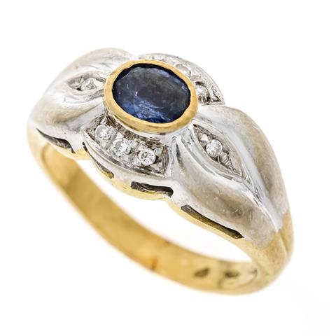 Sapphire-brilliant ring GG/WG 7