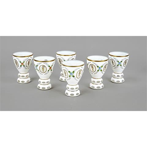 Six beakers, early 20th century