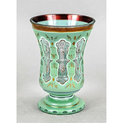 Footed glass, c. 1900, round ba