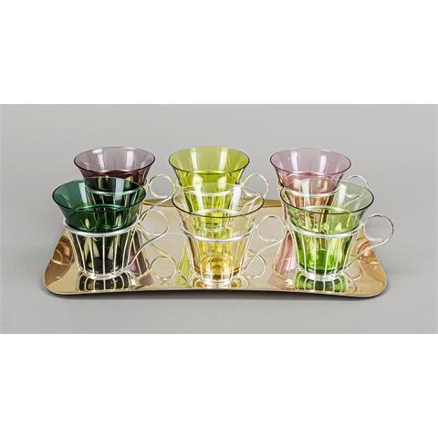 Set of seven tea glasses, mid-2