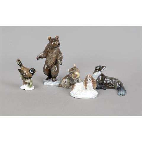 Five animal figurines, Rosentha