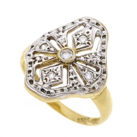 Art Deco-style ring GG/WG 585/0