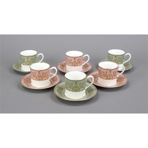 Six coffee cups with saucer, Ro