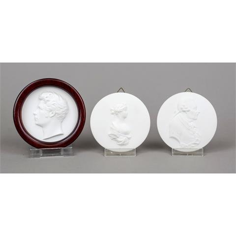 Three portrait medallions, KPM