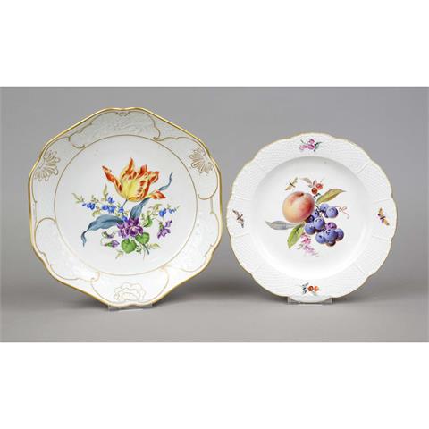 A fruit plate and bowl, Meissen