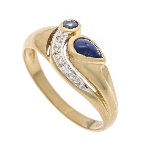 Saphir-Brillant-Ring GG/WG 585/