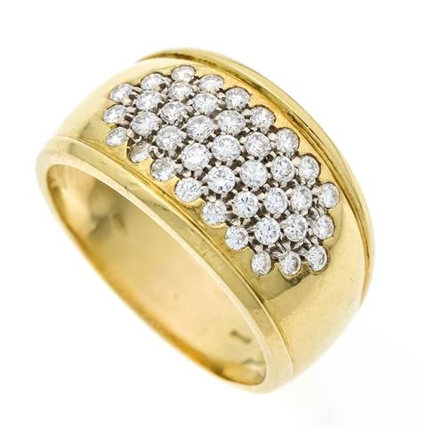Pavé brilliant-cut diamond ring