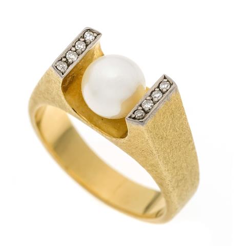 Akoya pearl diamond ring GG/WG
