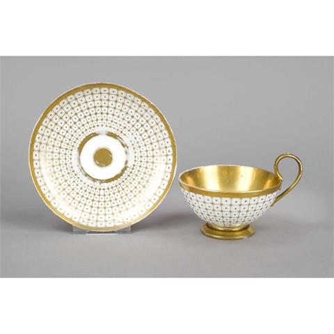 Teacup with saucer, 19th centur
