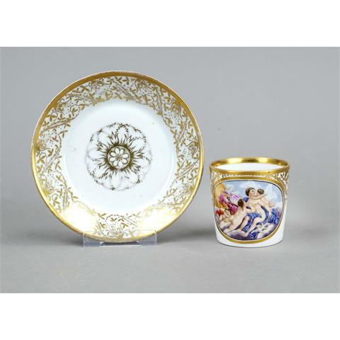 Cup with saucer, W mark, conica