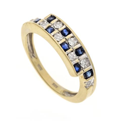 Saphir-Diamant-Ring GG/WG 585/0