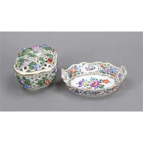 Bowl and lidded box, Potschappe