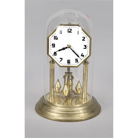 Annual clock, revolving pendulu