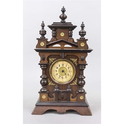 Biedermeier table clock, wood,