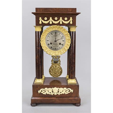 Portal clock, walnut, inscribed