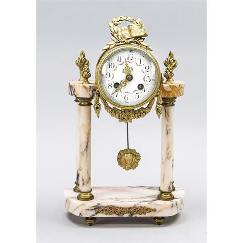 Table clock, rose-colored marbl
