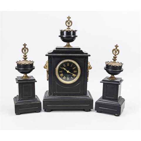 Black marble table clock with 2