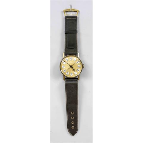Wall clock 1970 leather strap,