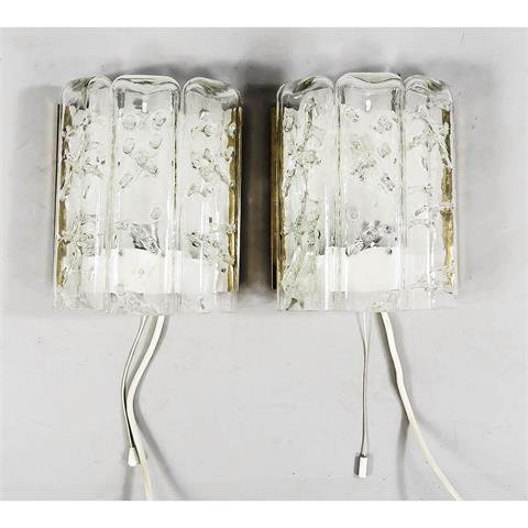 Pair of wall lamps, 1970s, fuse