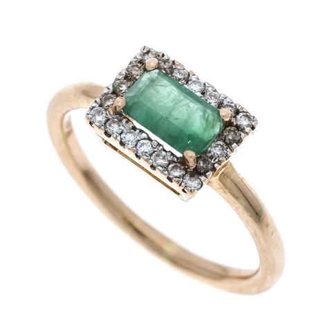 Emerald-brilliant ring RG/WG 75