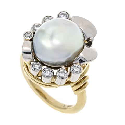 South Sea pearl diamond ring GG