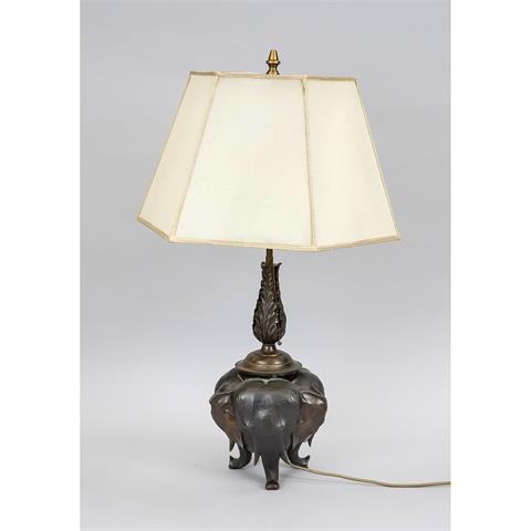 Lamp with elephant base, 20th c
